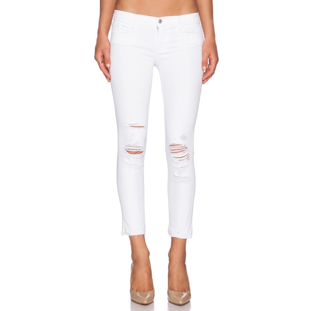 J Brand • White Cropped Jeans